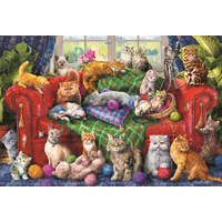 TREFL Puzzle Mačky na pohovke 1500 dielikov