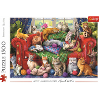 TREFL Puzzle Mačky na pohovke 1500 dielikov