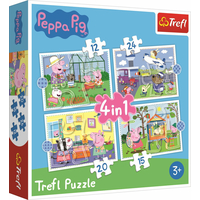 TREFL Puzzle Prasiatko Peppa: Spomienky na prázdniny 4v1 (12,15,20,24 dielikov)