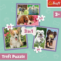 TREFL Puzzle Roztomilé šteňatá 3v1 (20,36,50 dielikov)