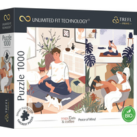 TREFL Puzzle UFT Yoga, Cats & Coffee: Pokoj v duši 1000 dielikov