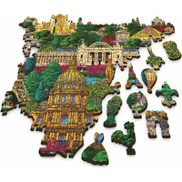 TREFL Wood Craft Origin puzzle Slávne miesta Francúzska 1000 dielikov