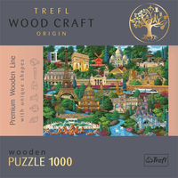 TREFL Wood Craft Origin puzzle Slávne miesta Francúzska 1000 dielikov