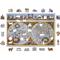 WOODEN CITY Drevené puzzle Antická mapa Nova Terrarum 2v1, 505 dielikov EKO