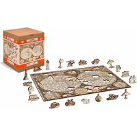 WOODEN CITY Drevené puzzle Antická mapa sveta 2v1, 75 dielikov EKO