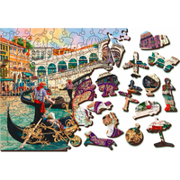 WOODEN CITY Drevené puzzle Benátsky karneval 2v1, 300 dielikov EKO