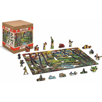 WOODEN CITY Drevené puzzle Chata v lese 2v1, 400 dielikov EKO