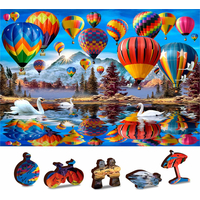 WOODEN CITY Drevené puzzle Pokojné cestovanie 2v1, 600 dielikov EKO