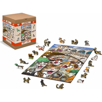 WOODEN CITY Drevené puzzle Mačiatka v Benátkach 2v1, 300 dielikov EKO