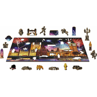 WOODEN CITY Drevené puzzle Nočný Londýn 2v1, 150 dielikov EKO