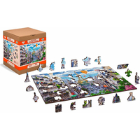 WOODEN CITY Drevené puzzle Rušný Paríž 2v1, 150 dielikov EKO
