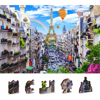 WOODEN CITY Drevené puzzle Rušný Paríž 2v1, 150 dielikov EKO
