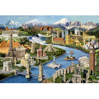 WOODEN CITY Drevené puzzle Svetové pamiatky 2v1, 75 dielikov EKO