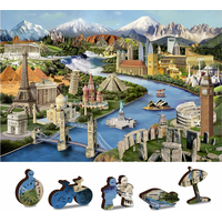 WOODEN CITY Drevené puzzle Svetové pamiatky 2v1, 75 dielikov EKO