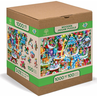 WOODEN CITY Drevené puzzle Vianočné snežítka 2v1, 1010 dielikov EKO