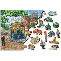 WOODEN CITY Drevené puzzle Viktoriánska ulica 2v1, 200 dielikov EKO