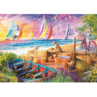 TREFL Puzzle UFT Vacay Time: Výhľad na plachetnice 1000 dielikov