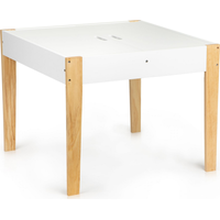 ECOTOYS Detský drevený stôl s tabuľou a dvoma stoličkami