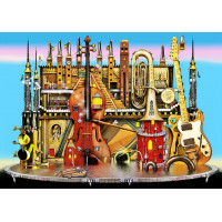 WOODEN CITY Drevené puzzle Hudobný hrad 2v1, 1010 dielikov EKO