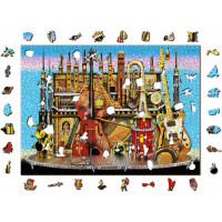 WOODEN CITY Drevené puzzle Hudobný hrad 2v1, 1010 dielikov EKO