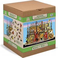 WOODEN CITY Drevené puzzle Hudobný hrad 2v1, 1010 dielikov EKO