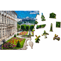 WOODEN CITY Drevené puzzle Palác Mirabell a Salzburský hrad 2v1, 1010 dielikov EKO