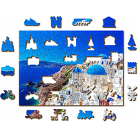 WOODEN CITY Drevené puzzle Santorini, Grécko 2v1, 200 dielikov EKO