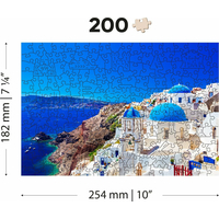 WOODEN CITY Drevené puzzle Santorini, Grécko 2v1, 200 dielikov EKO