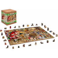 WOODEN CITY Drevené puzzle Santova dielňa 2v1, 1010 dielikov EKO