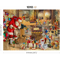 WOODEN CITY Drevené puzzle Santova dielňa 2v1, 1010 dielikov EKO