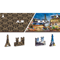 WOODEN CITY Drevené puzzle Raňajky v Paríži 2v1, 300 dielikov EKO