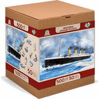 WOODEN CITY Drevené puzzle Titanic 2v1, 505 dielikov EKO
