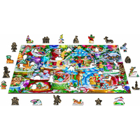 WOODEN CITY Drevené puzzle Vianočné snežítka 2v1, 505 dielikov EKO