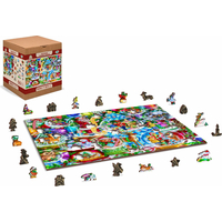 WOODEN CITY Drevené puzzle Vianočné snežítka 2v1, 505 dielikov EKO