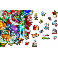 WOODEN CITY Drevené puzzle Vianočné snežítka 2v1, 505 dielikov EKO