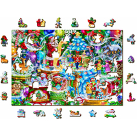 WOODEN CITY Drevené puzzle Vianočné snežítka 2v1, 505 dielikov EKO