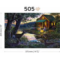 WOODEN CITY Drevené puzzle Večer v dome pri jazere 2v1, 505 dielikov EKO