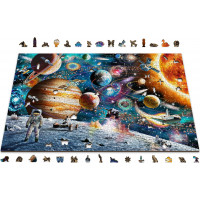WOODEN CITY Drevené puzzle Vesmírna Odyssea 2v1, 2000 dielikov EKO