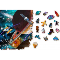 WOODEN CITY Drevené puzzle Vesmírna Odyssea 2v1, 2000 dielikov EKO