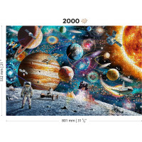 WOODEN CITY Drevené puzzle Vesmírna Odyssea 2v1, 2000 dielikov EKO