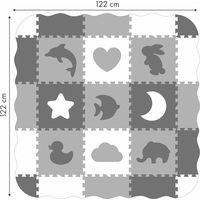 ECOTOYS Penové puzzle Zvieratá a tvary čierna-biela SX s okrajmi