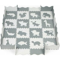 ECOTOYS Penové puzzle Zvieratá šedá-biela SX s okrajmi