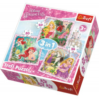 TREFL Puzzle Disney princeznej s priateľmi 3v1 (20,36,50 dielikov)