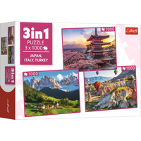 TREFL Puzzle Japonsko, Taliansko, Turecko 3x1000 dielikov