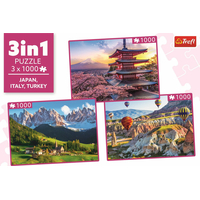 TREFL Puzzle Japonsko, Taliansko, Turecko 3x1000 dielikov