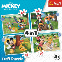 TREFL Puzzle Mickey Mouse: Krásny deň 4v1 (35,48,54,70 dielikov)