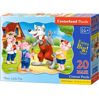 CASTORLAND Puzzle Tri malé prasiatka MAXI 20 dielikov