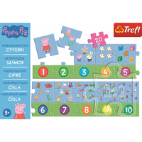 TREFL Vzdelávacie puzzle Čísla Prasiatko Peppa 20 dielikov