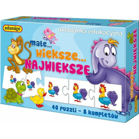 ADAMIGO Vzdelávacie puzzle Zvieratká - malé, väčšie, najväčšie 8x5 dielikov