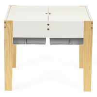 ECOTOYS Detský drevený stôl s hracou doskou a dvoma stoličkami